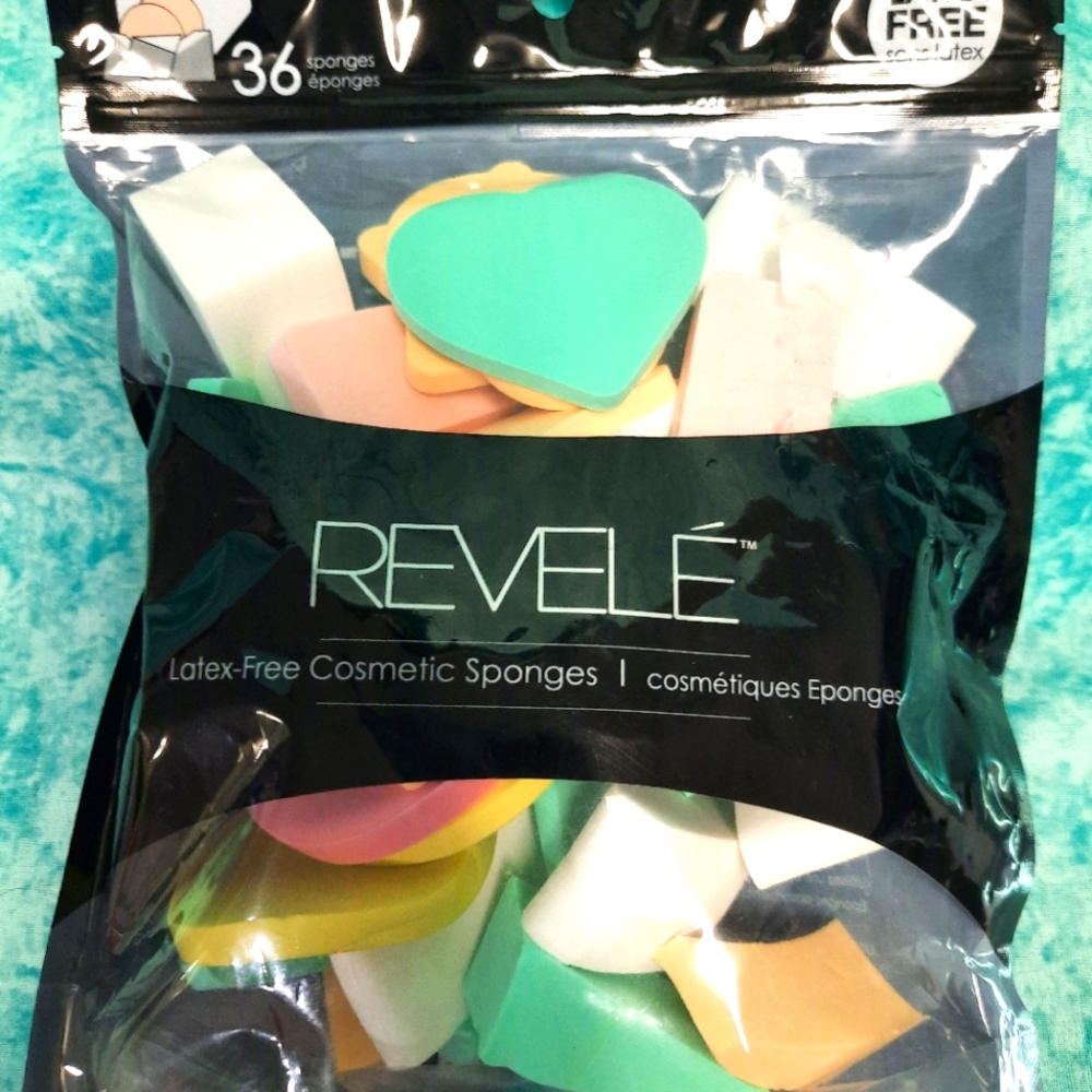 REVELE 36 pack of Latex FREE assorted face sponges!